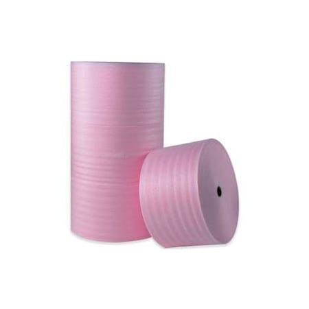 Box Packaging Anti Static Air Foam Roll, 72"W x 250'L x 1/4" Thick, Pink, 1 Roll FW1472AS